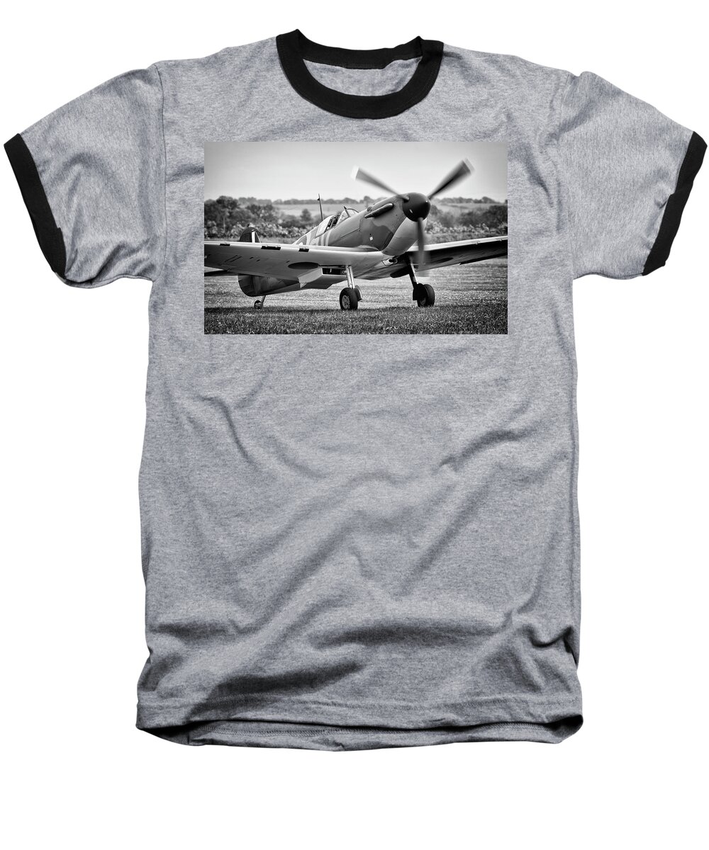 Spitfire Baseball T-Shirt featuring the photograph Spitfire Mk1 by Ian Merton