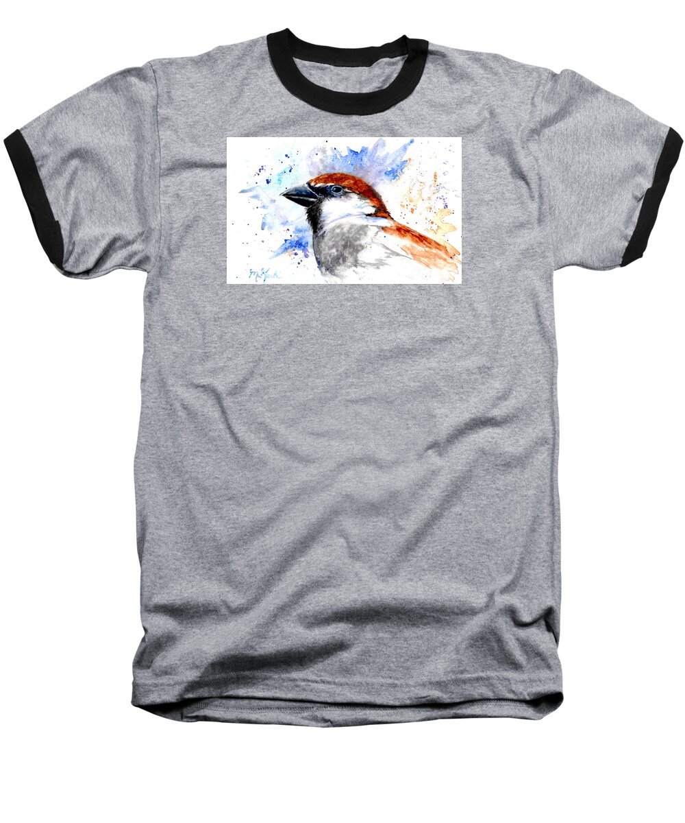 Bird Baseball T-Shirt featuring the painting Splendid Sparrow by Marsha Karle