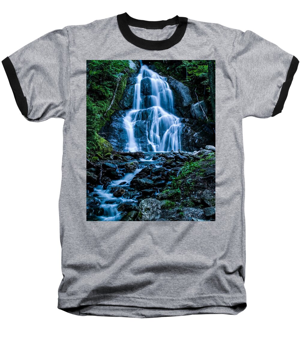 Granville Baseball T-Shirt featuring the photograph Spring at Moss Glen falls by Jeff Folger