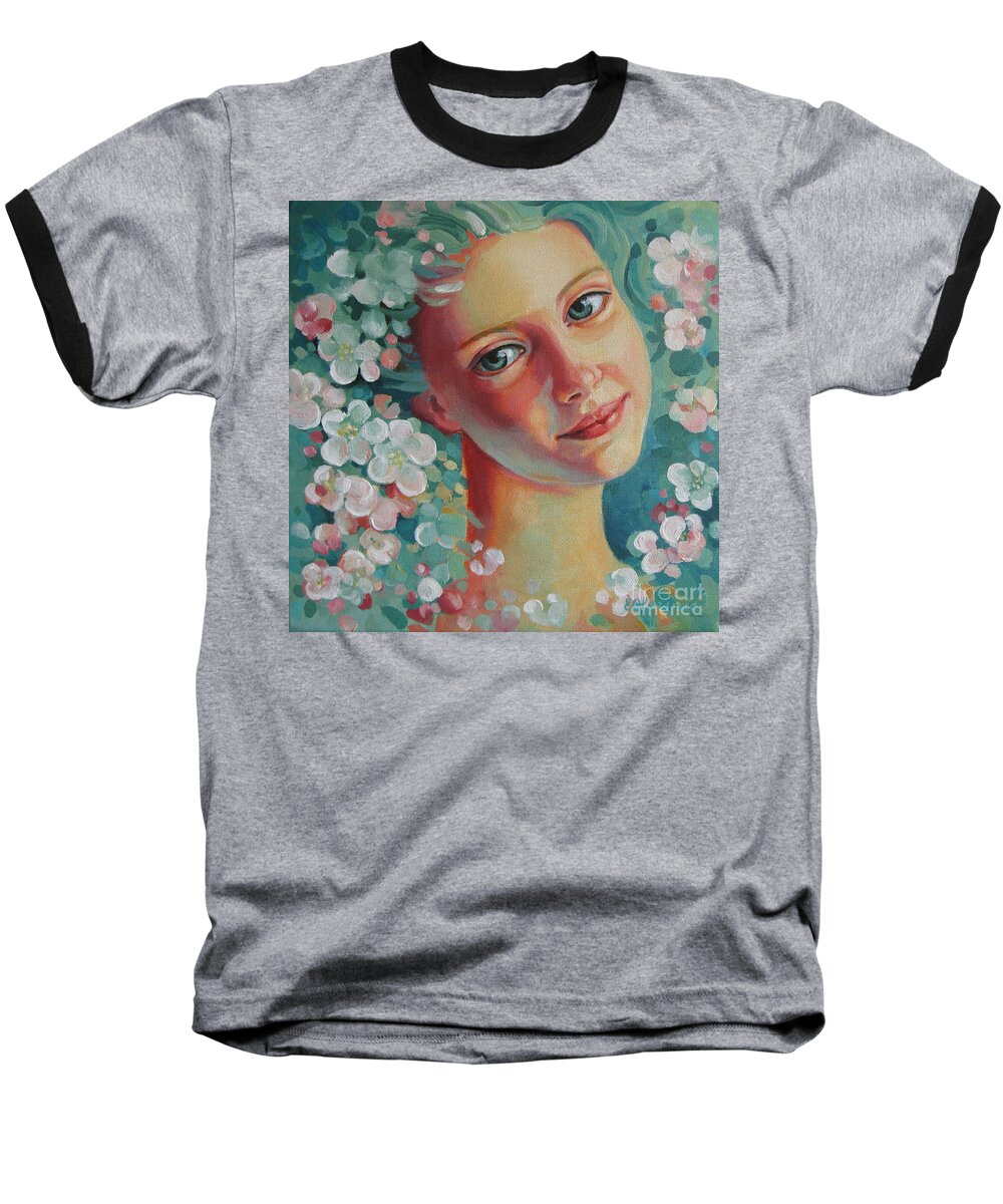 Woman Baseball T-Shirt featuring the painting Spring b by Elena Oleniuc