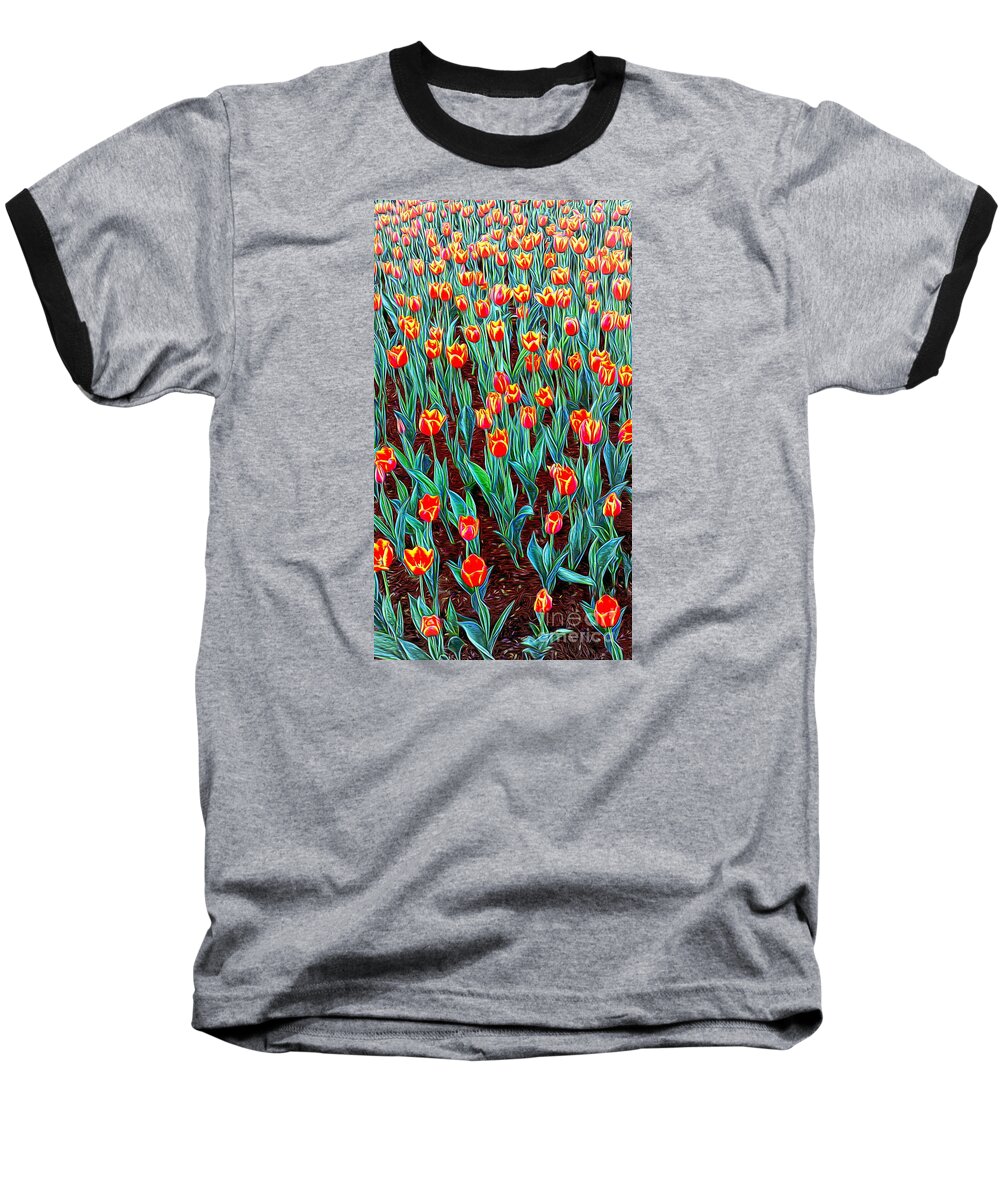Flowers Baseball T-Shirt featuring the painting Spring In Holland by Ian Gledhill