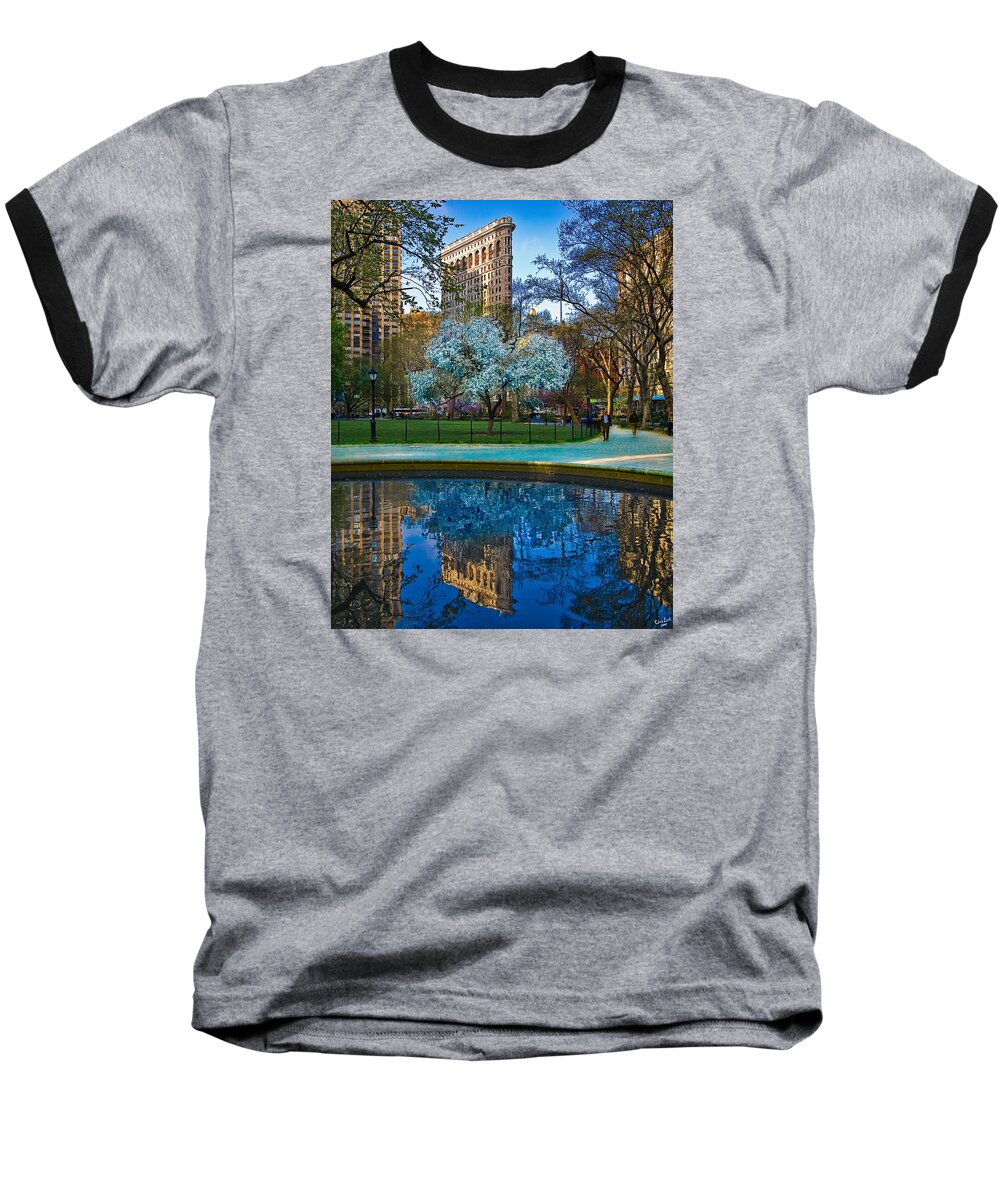 Flatiron Baseball T-Shirt featuring the photograph Spring In Madison Square Park by Chris Lord