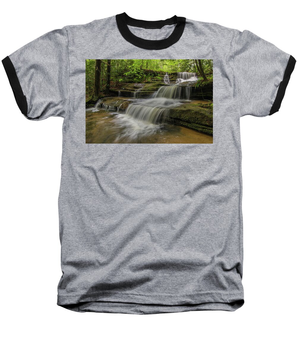 Waterfalls Baseball T-Shirt featuring the photograph Spring waterfall. by Ulrich Burkhalter
