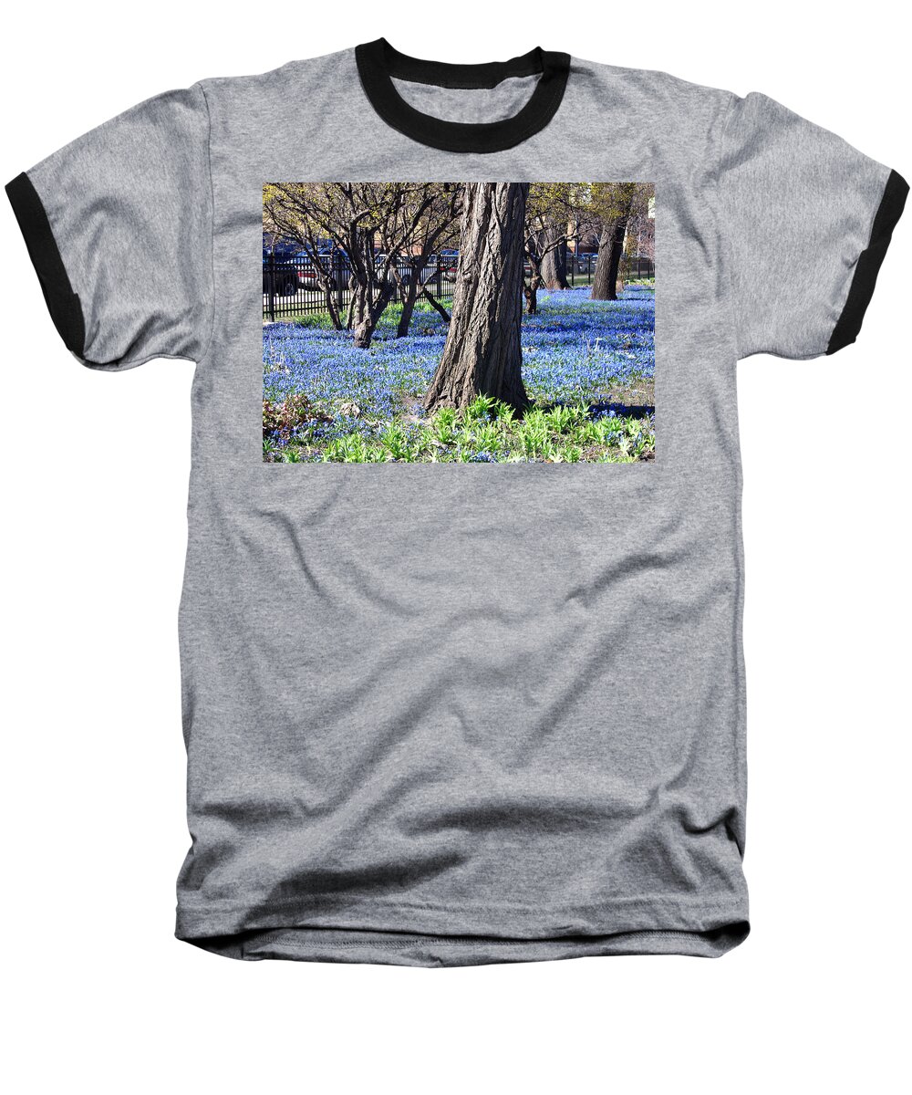 Landscape Baseball T-Shirt featuring the photograph Springtime in the City by Laura Kinker