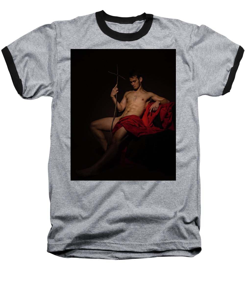 Saint Baseball T-Shirt featuring the photograph St. John the Baptist Reclining 1 by Rick Saint