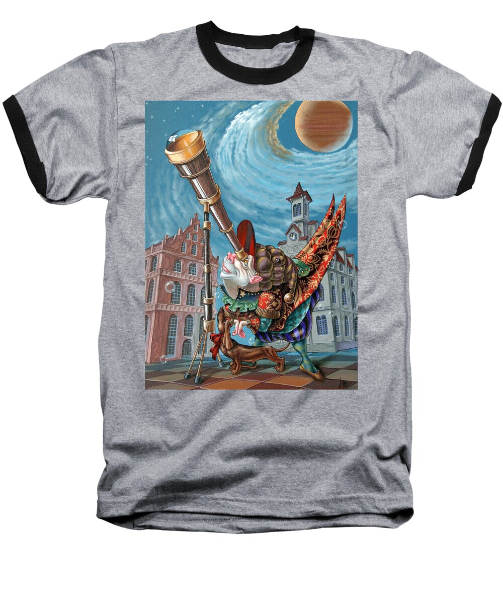 Stargazer. Cosmos Baseball T-Shirt featuring the painting Stargazer by Victor Molev