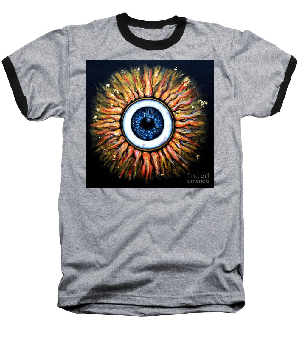 Floating Hearts Baseball T-Shirt featuring the painting Starry Eye by Leandria Goodman