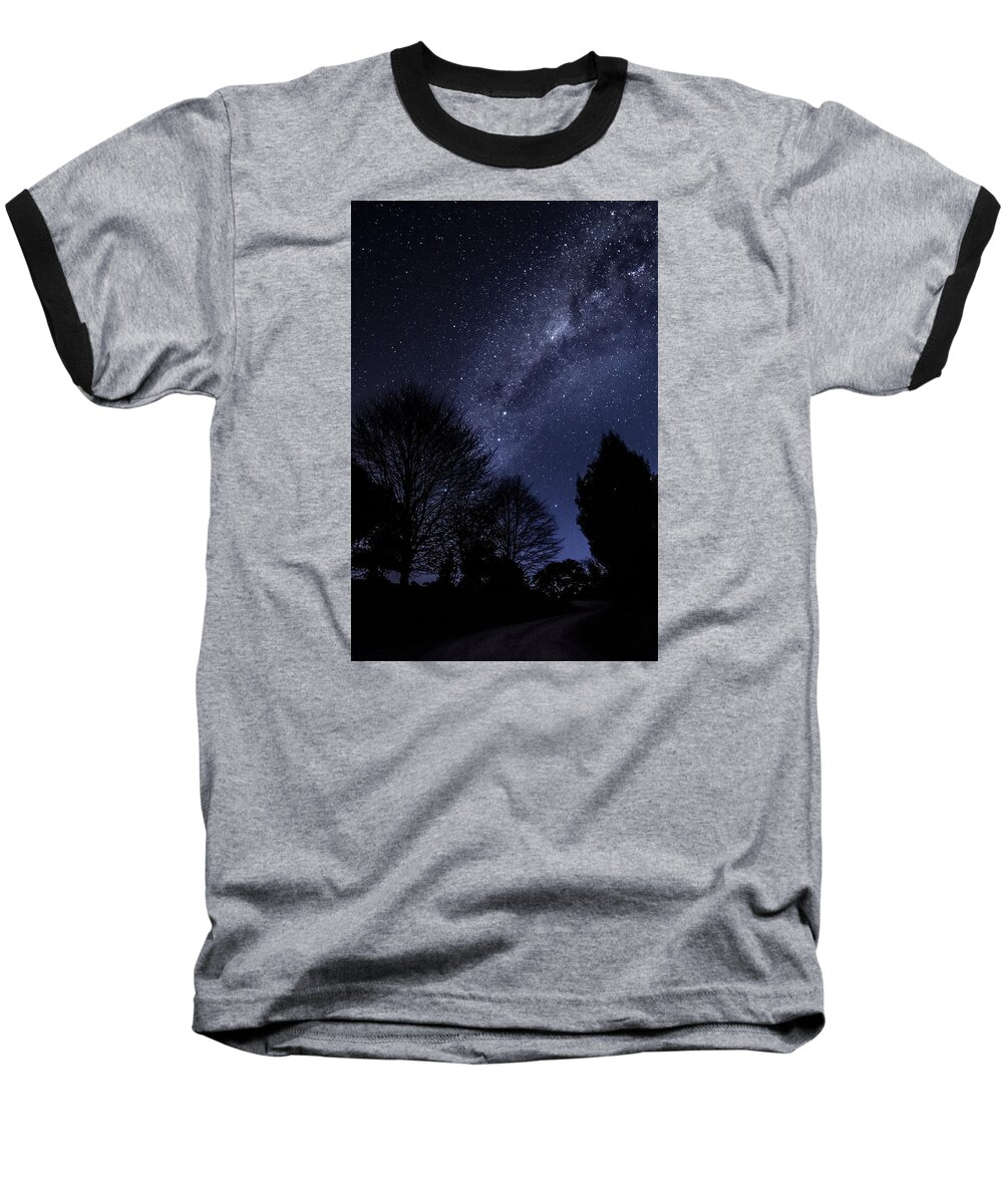 Night Baseball T-Shirt featuring the photograph Stars and trees by Martin Capek