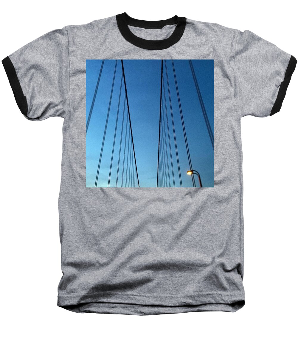 Steel Baseball T-Shirt featuring the photograph Golden Gate Bridge Cables by Eugene Evon
