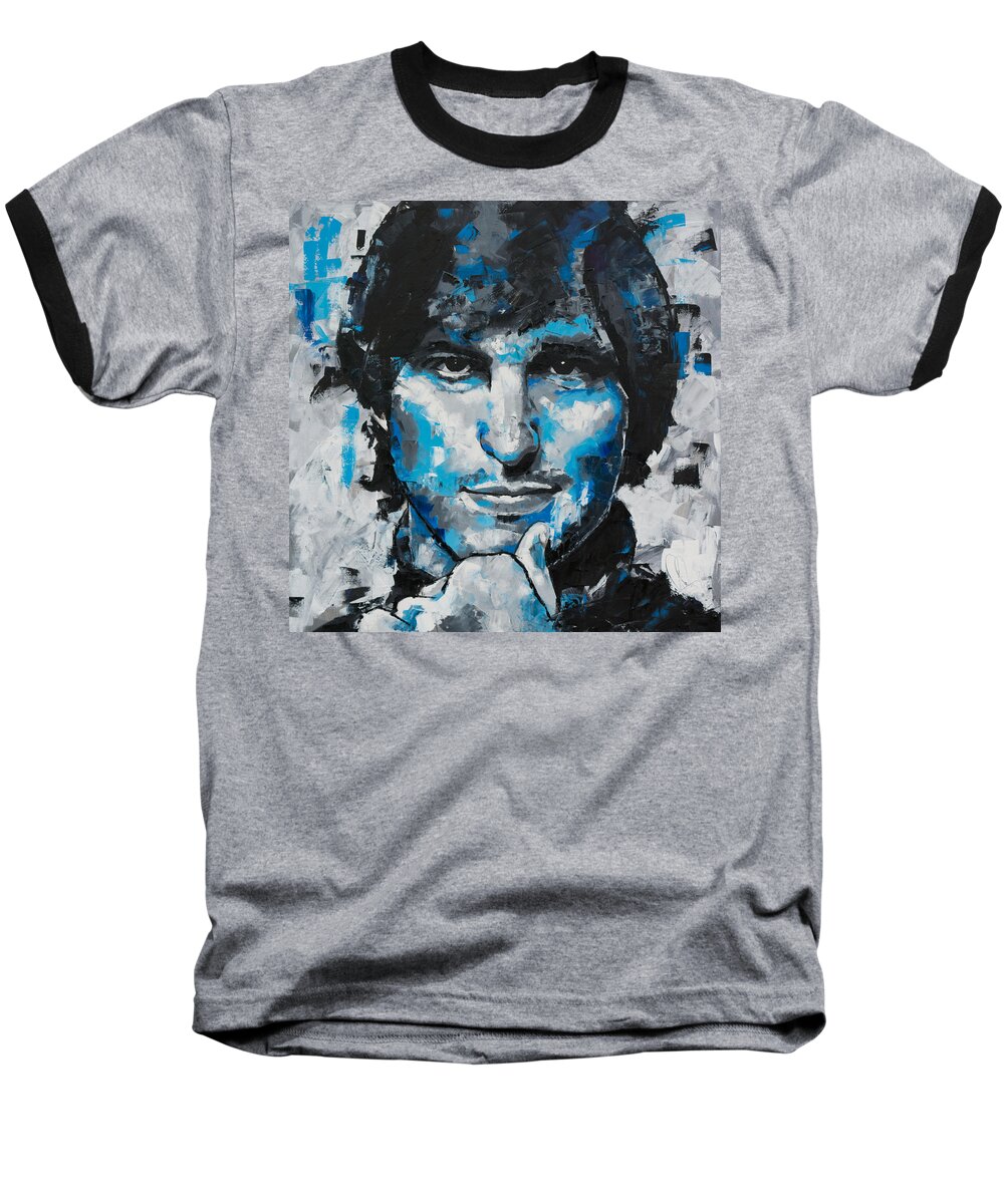 Steve Jobs Baseball T-Shirt featuring the painting Steve Jobs II by Richard Day