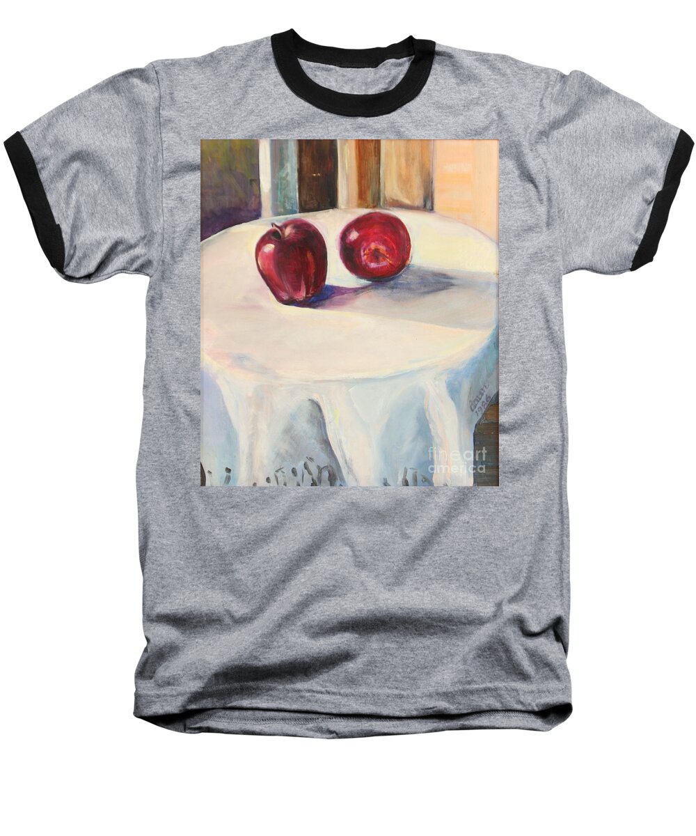 Oil Painting Baseball T-Shirt featuring the painting Still Life with Apples by Daun Soden-Greene