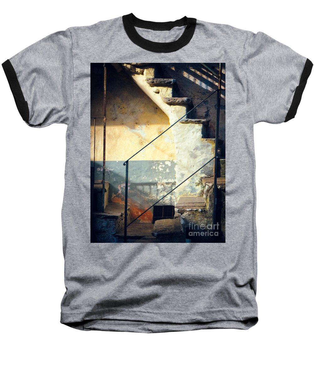 Architecture Baseball T-Shirt featuring the photograph Stone steps outside an old house by Silvia Ganora