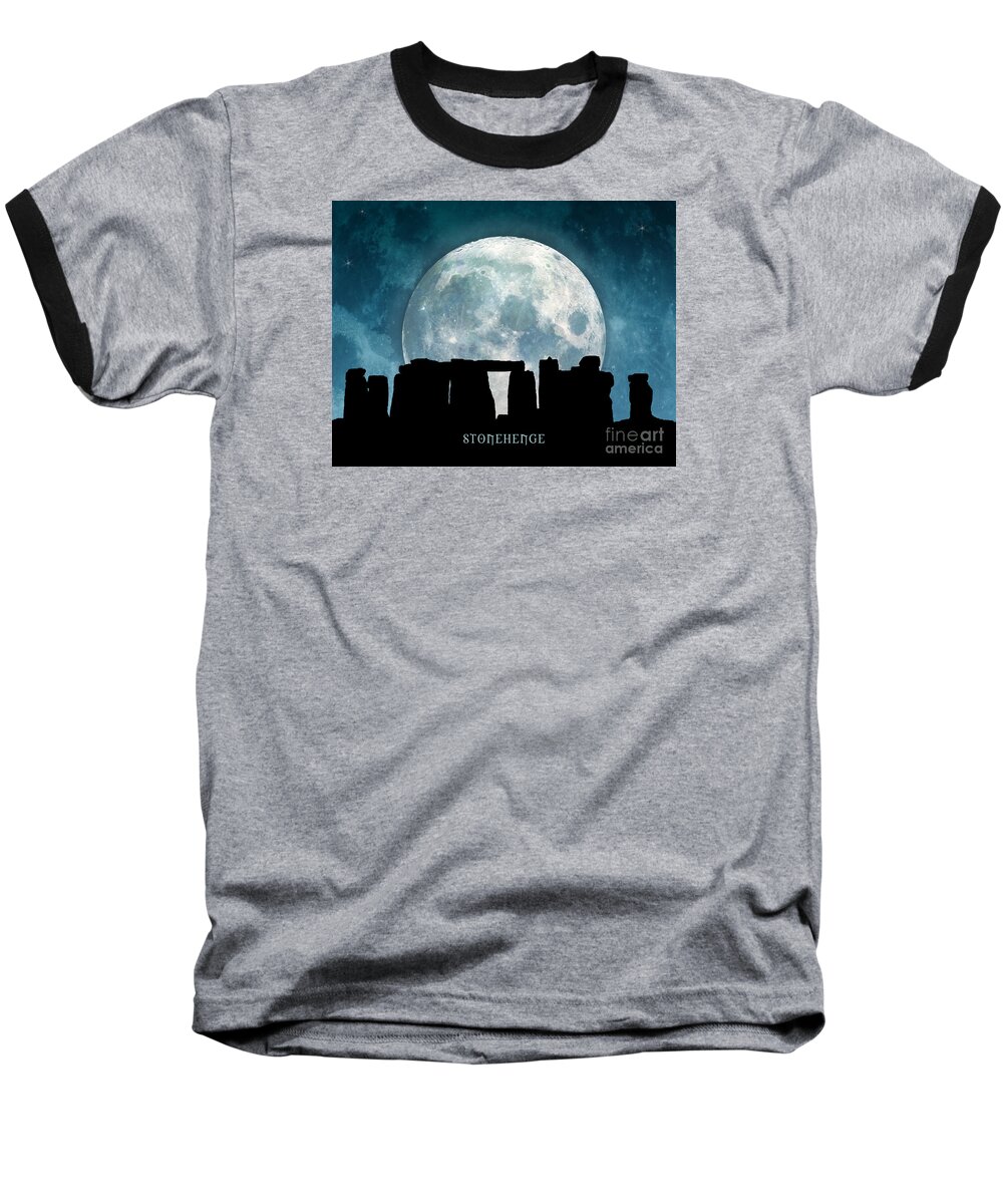 Stonehenge Baseball T-Shirt featuring the digital art Stonehenge by Phil Perkins