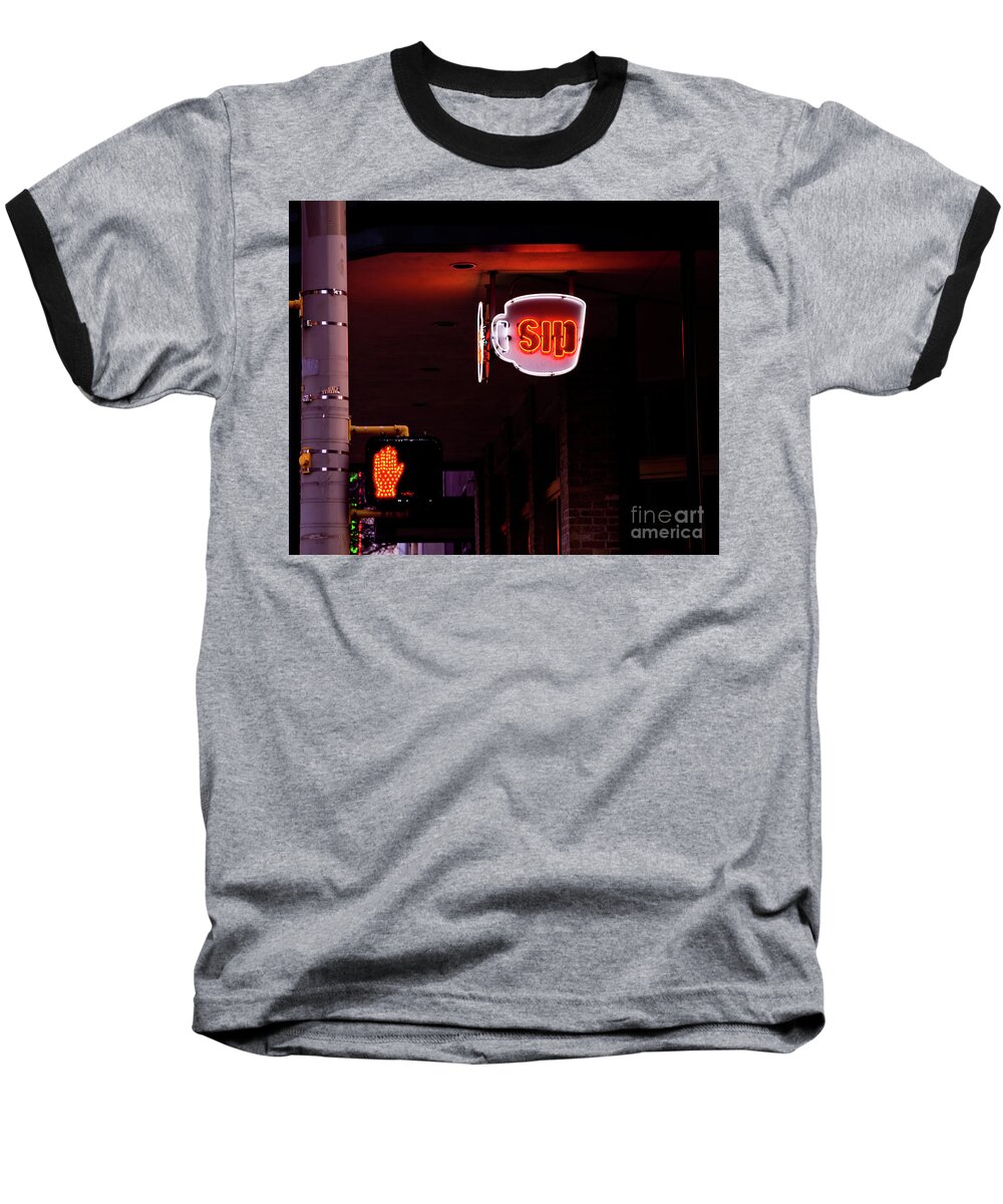 San Antonio Baseball T-Shirt featuring the photograph Stop and Sip by Frances Ann Hattier