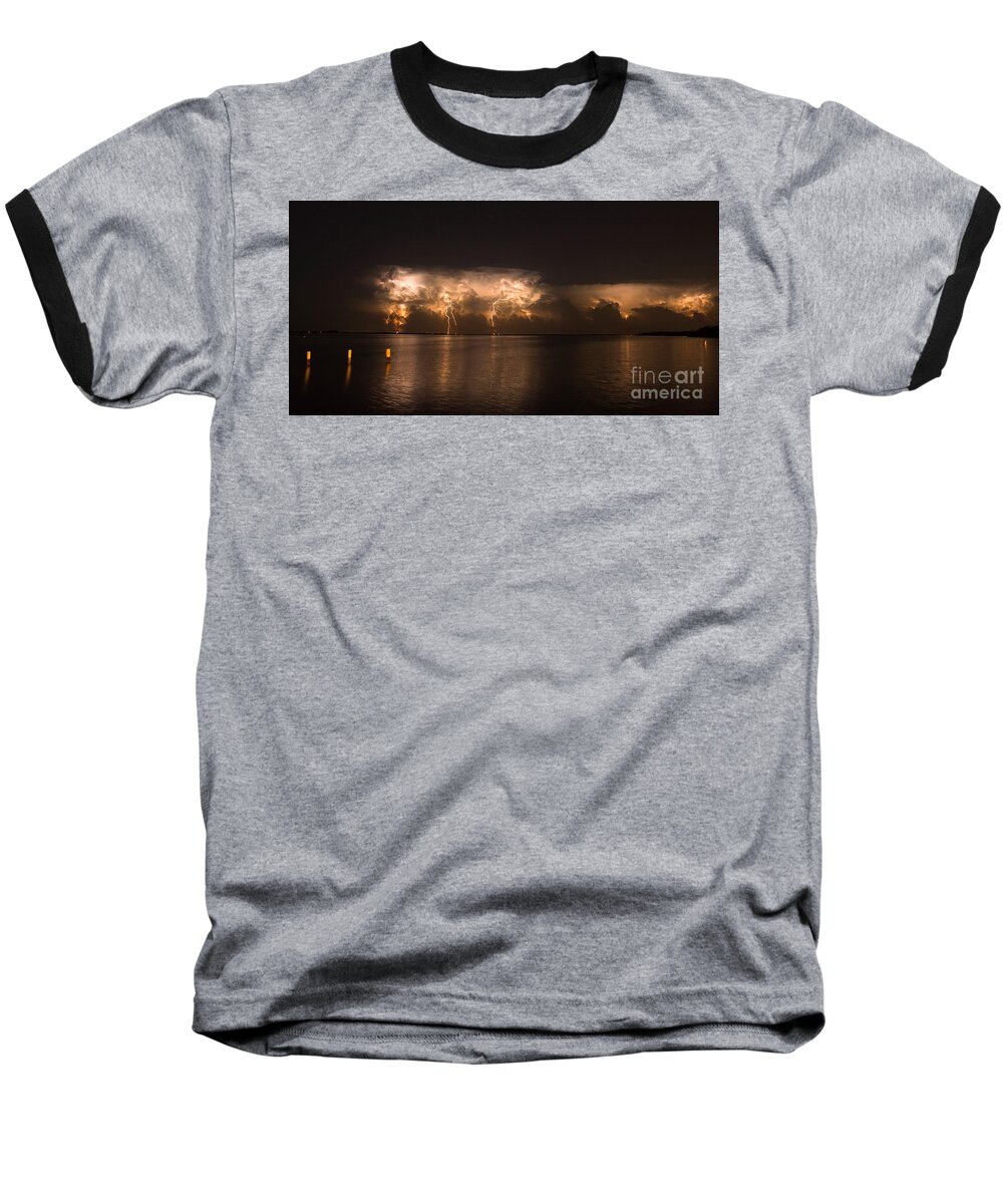 Lightning Baseball T-Shirt featuring the photograph Storm Before Dawn by Quinn Sedam