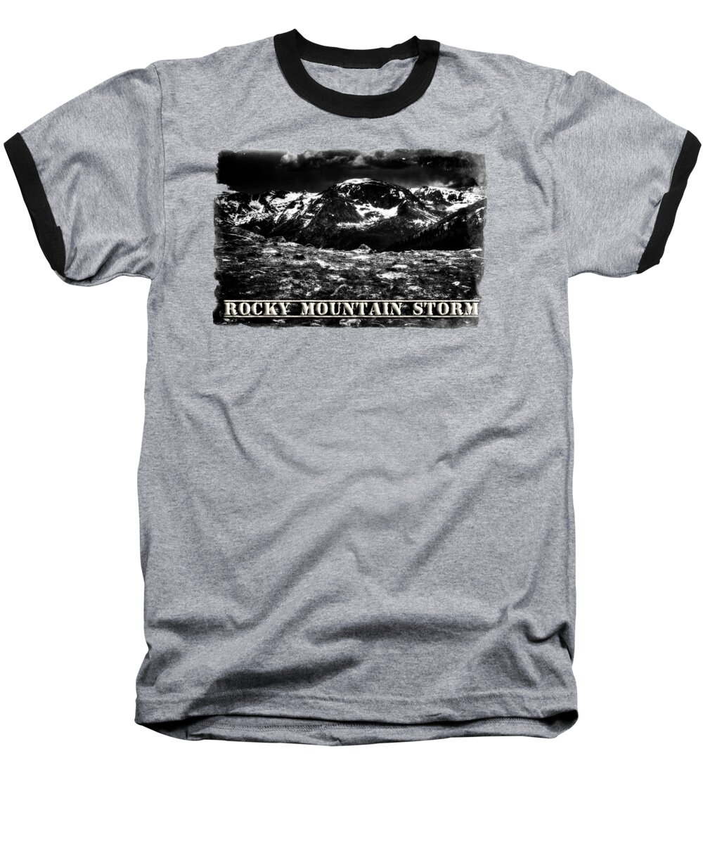 Colorado Baseball T-Shirt featuring the photograph Storm Clouds Gathering in the Rockies by Roger Passman
