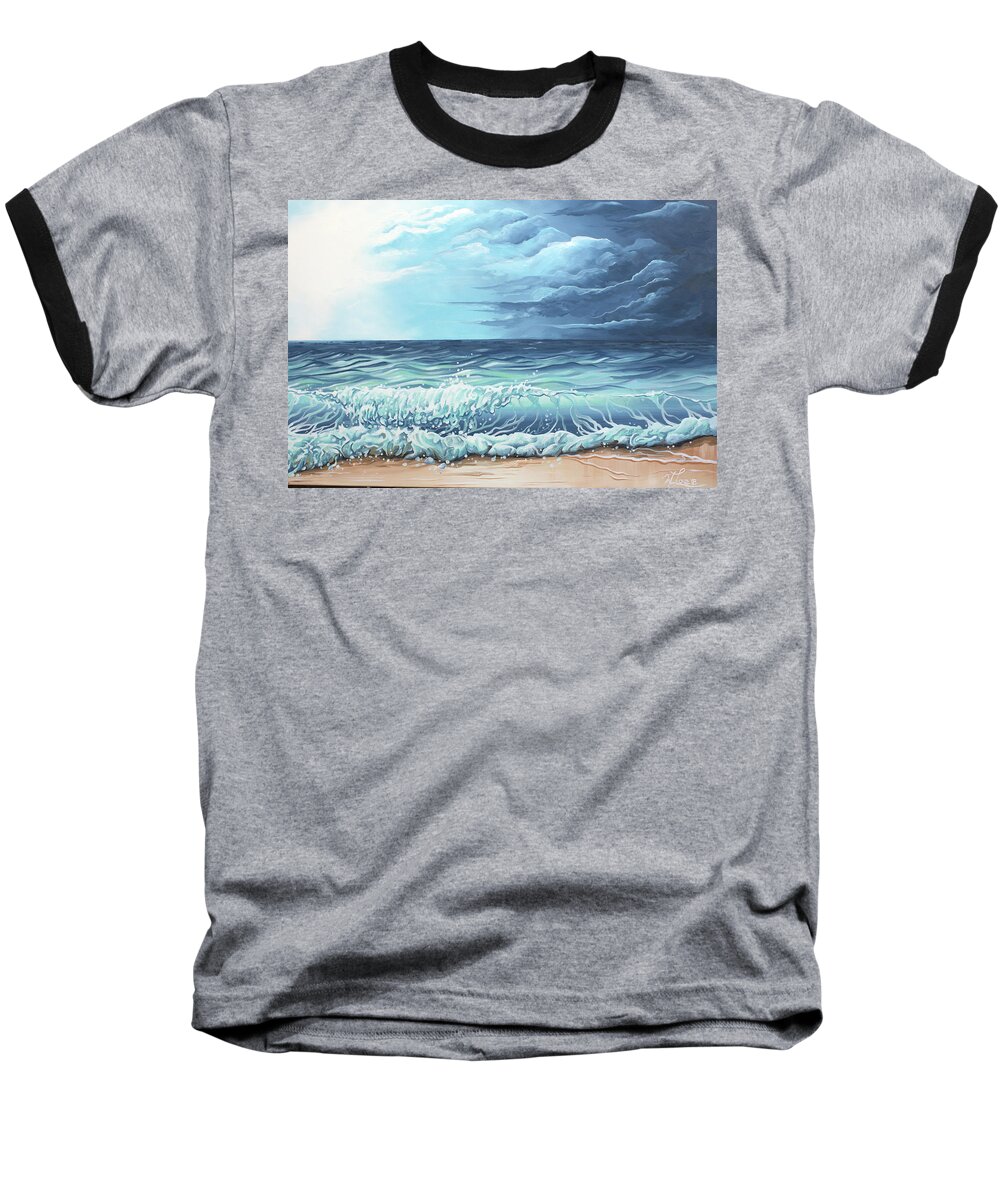 Storm Painting Baseball T-Shirt featuring the painting Storm Front by William Love