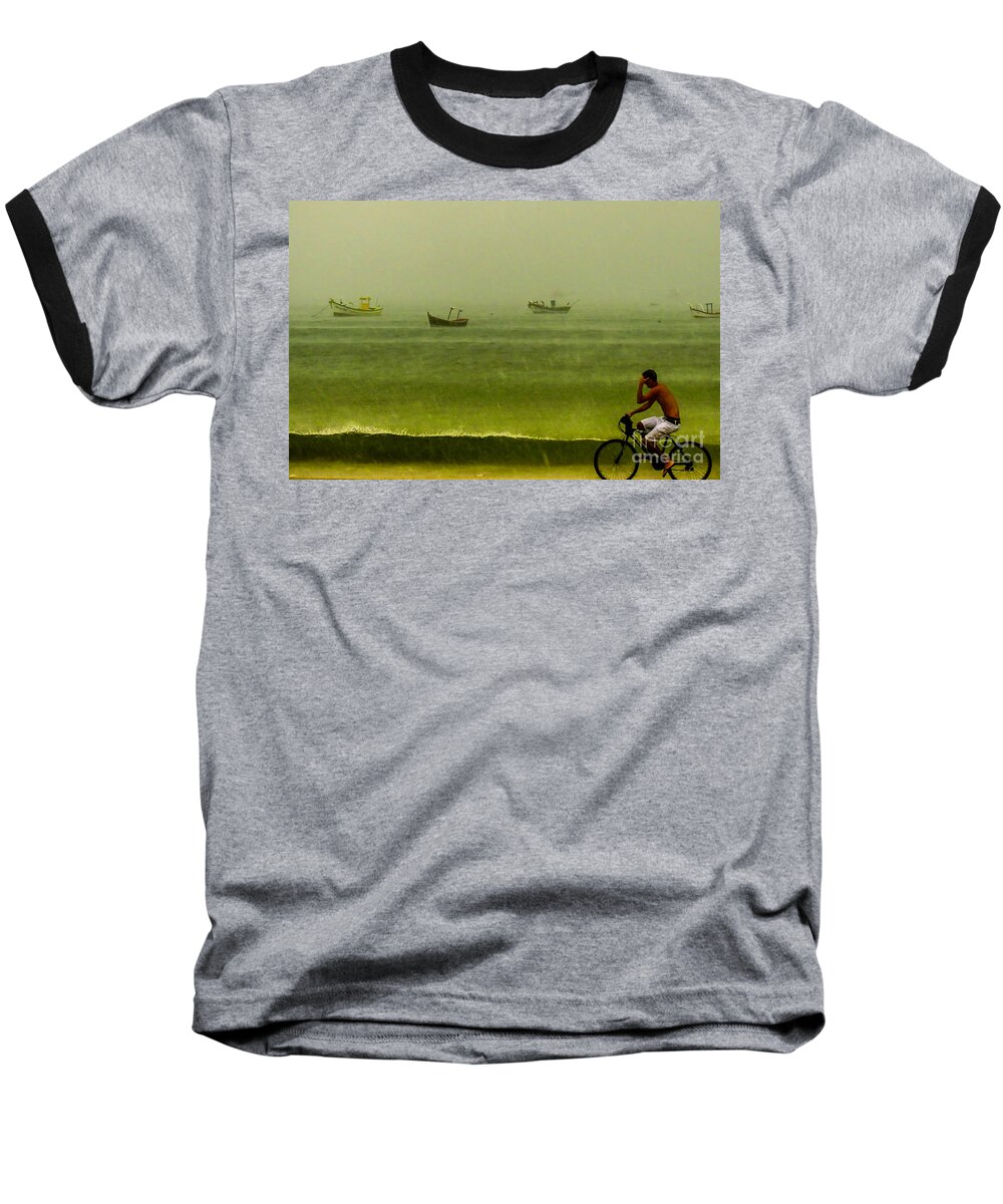 Bicycle Baseball T-Shirt featuring the photograph Storm Rider by Metaphor Photo