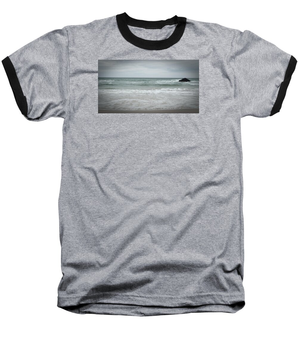 Bedruthen Steps Baseball T-Shirt featuring the photograph Stormy Sky by Helen Jackson