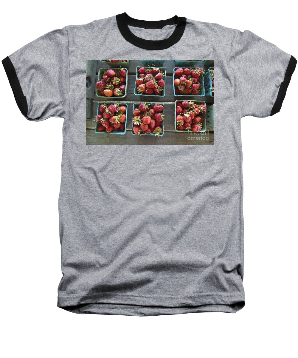Strawberry Baseball T-Shirt featuring the photograph Strawberries by Steven Dunn