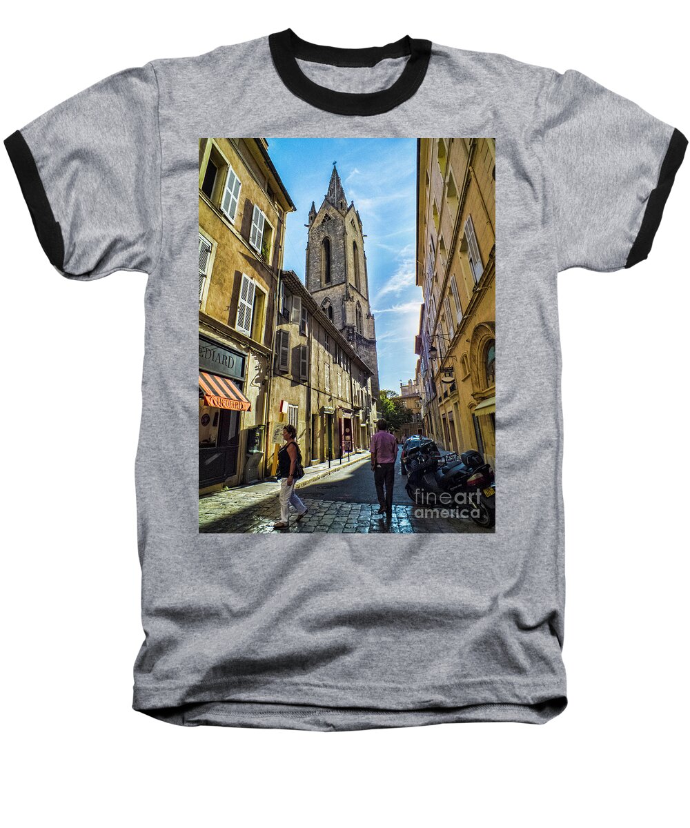 Street Baseball T-Shirt featuring the photograph Street in Aix by Karen Lewis