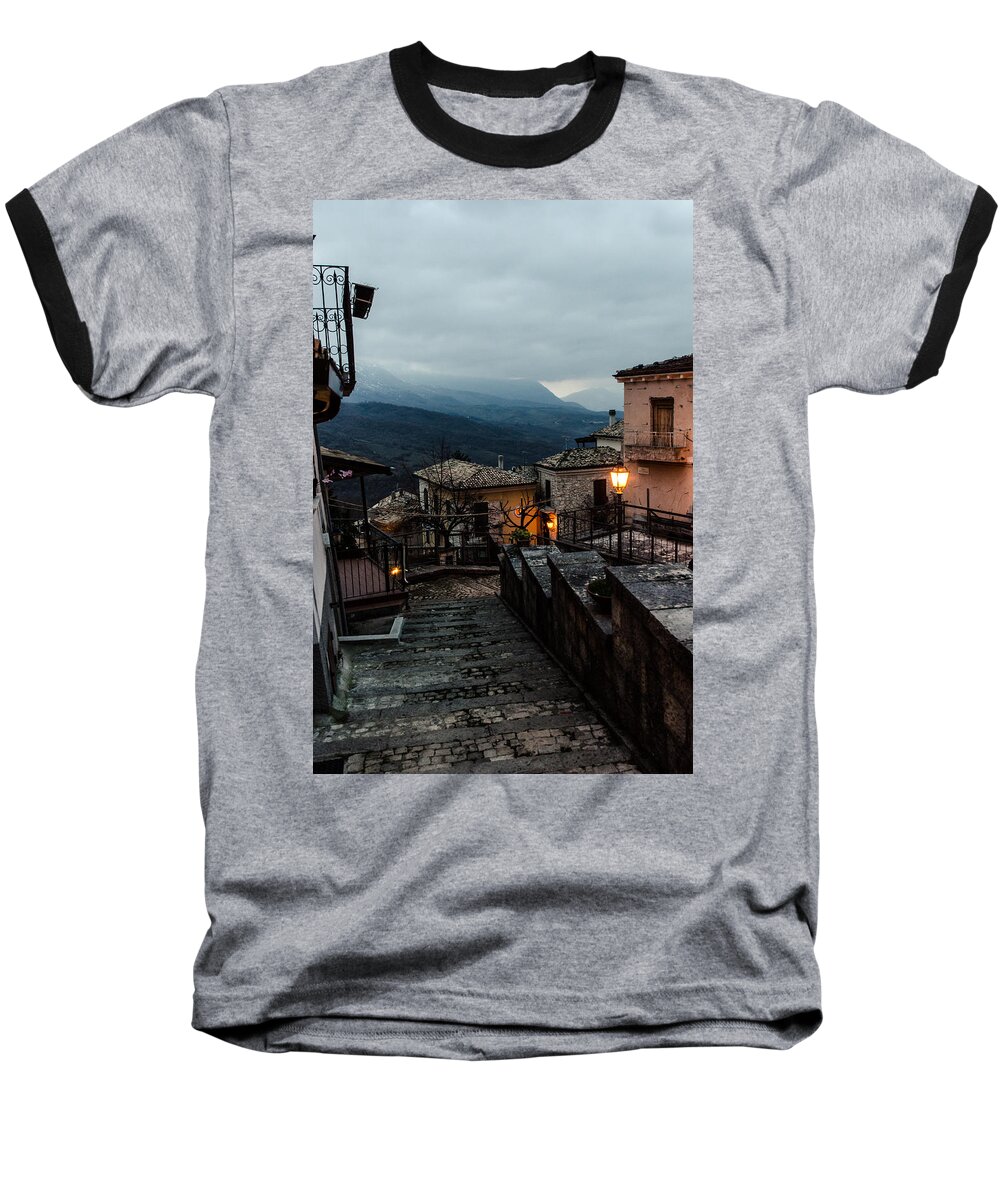 Streets Of Italy Baseball T-Shirt featuring the photograph Streets of Italy - Caramanico 3 by AM FineArtPrints