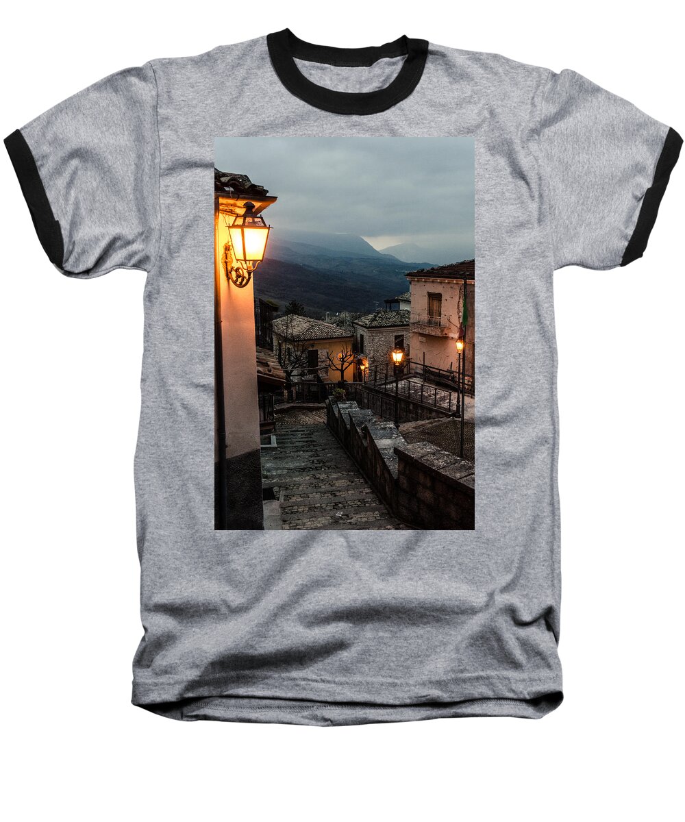 Streets Baseball T-Shirt featuring the photograph Streets of Italy - Caramanico by AM FineArtPrints