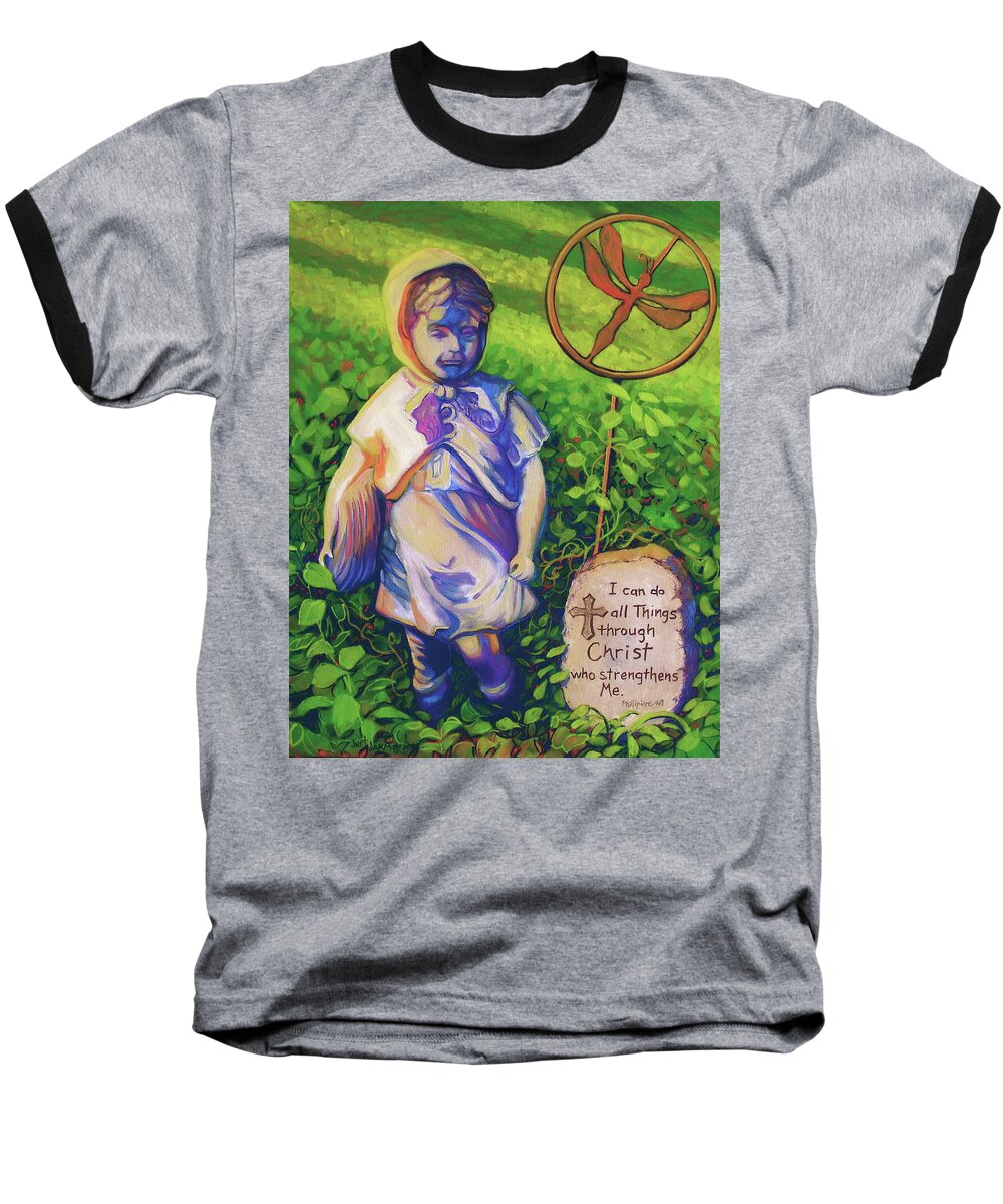  Baseball T-Shirt featuring the painting Strength by Jeanette Jarmon