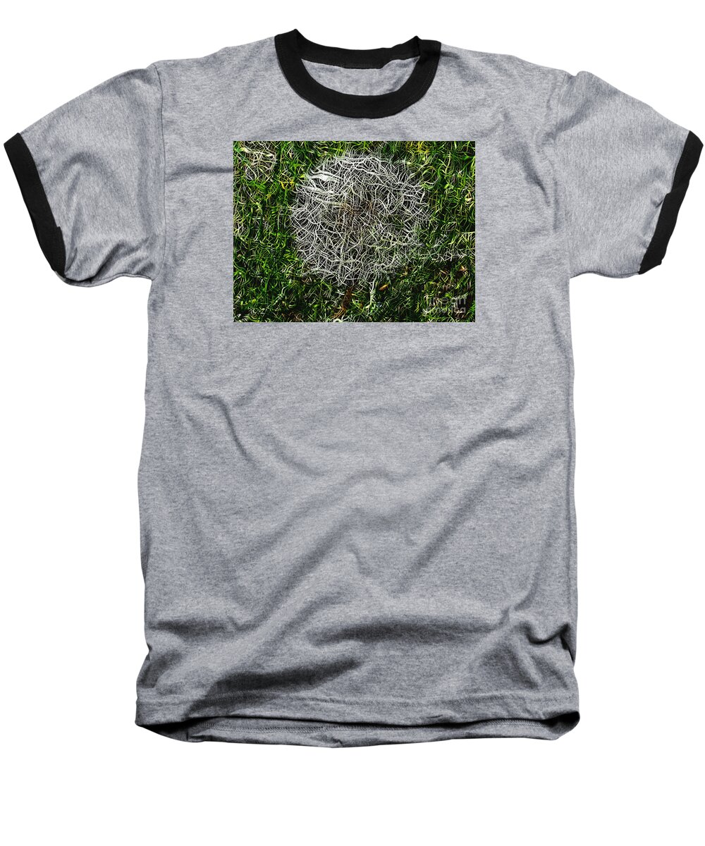 String Theory Dandelion Plant Art Artist Filter A An The Craig Walters Photo Photograph Photographic Biology Abstract Surreal Forge Grass Landscape Dynamic Color Baseball T-Shirt featuring the digital art String Theory Dandelion by Craig Walters
