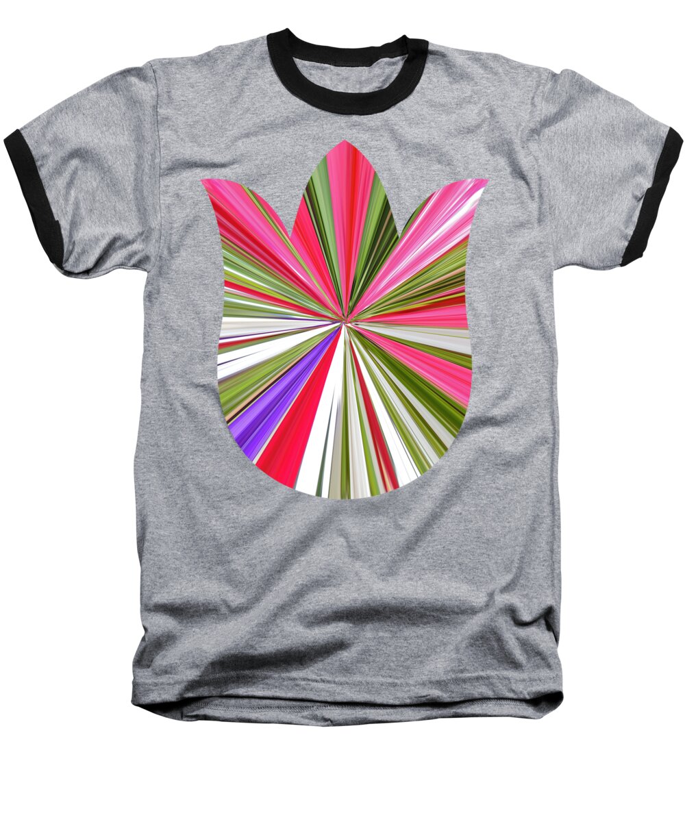 Digital Art Baseball T-Shirt featuring the photograph Striped Tulip by Marian Bell
