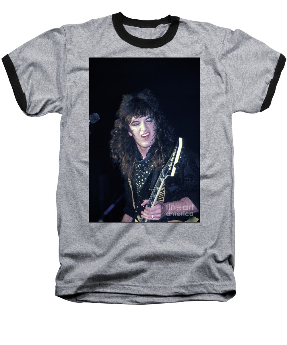Metal Band Baseball T-Shirt featuring the photograph Stryper - Michael Sweet by Concert Photos