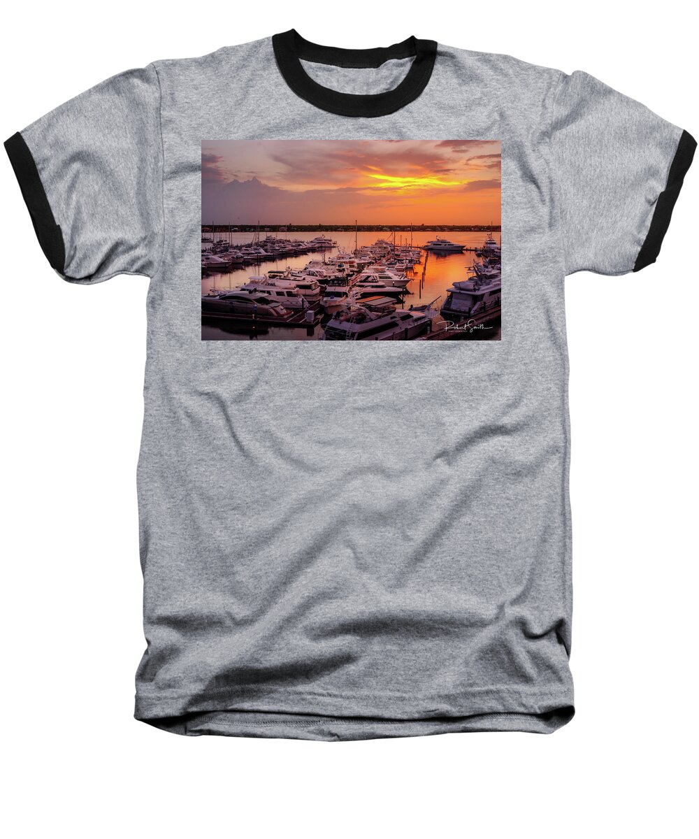 Boat Baseball T-Shirt featuring the photograph Stuart Sunset by Rob Smith's