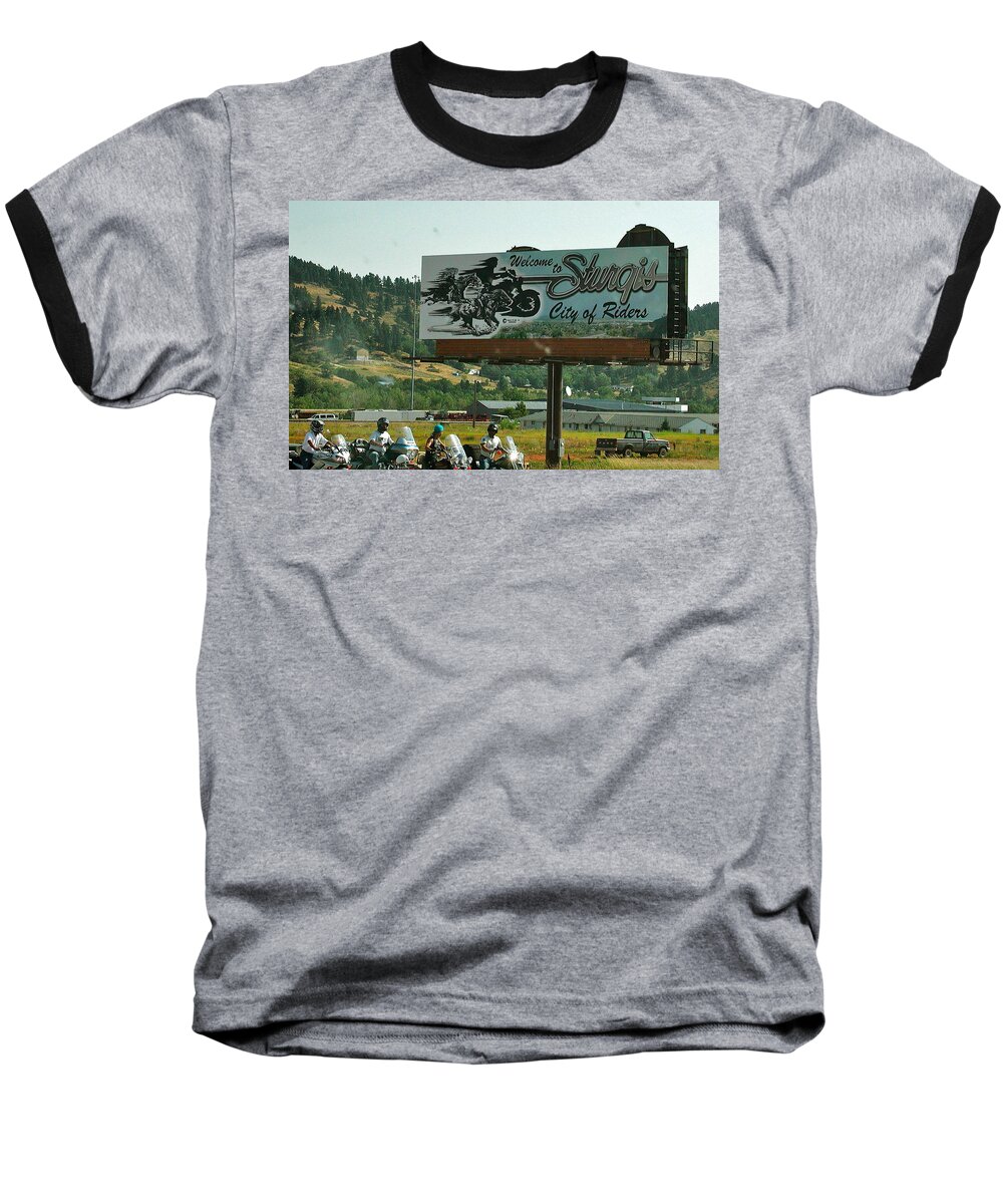 Sturgis Baseball T-Shirt featuring the photograph Sturgis City of Riders by Anna Ruzsan