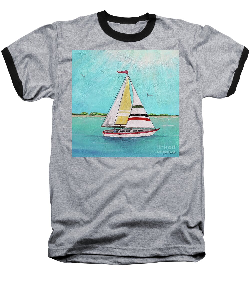 Summer Baseball T-Shirt featuring the painting Summer Breeze-D by Jean Plout