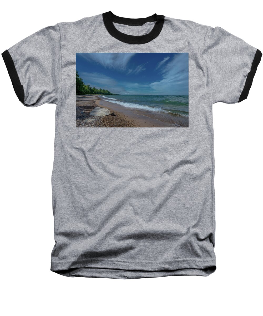 Lake Superior Baseball T-Shirt featuring the photograph Summer Breeze by Gary McCormick