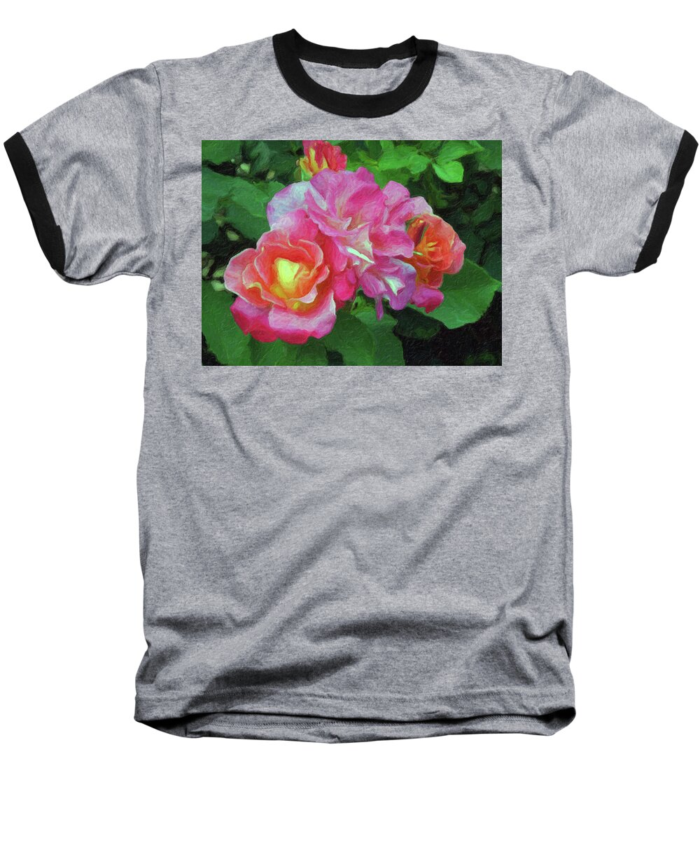 Flowers Baseball T-Shirt featuring the painting Summer Collage by Don Wright