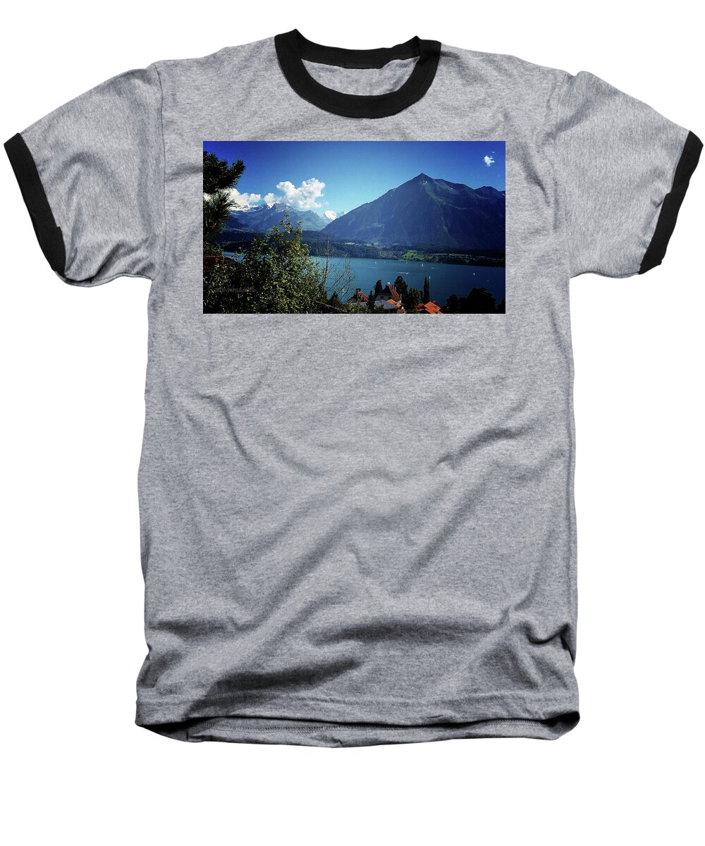 Lake Thun Baseball T-Shirt featuring the photograph Summer Day by Mimulux Patricia No