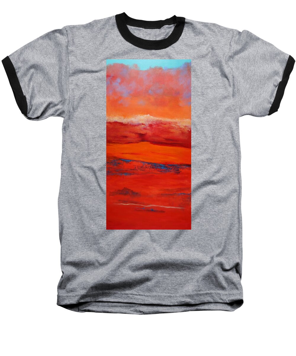 Abstract Baseball T-Shirt featuring the painting Summer Heat 12 by M Diane Bonaparte