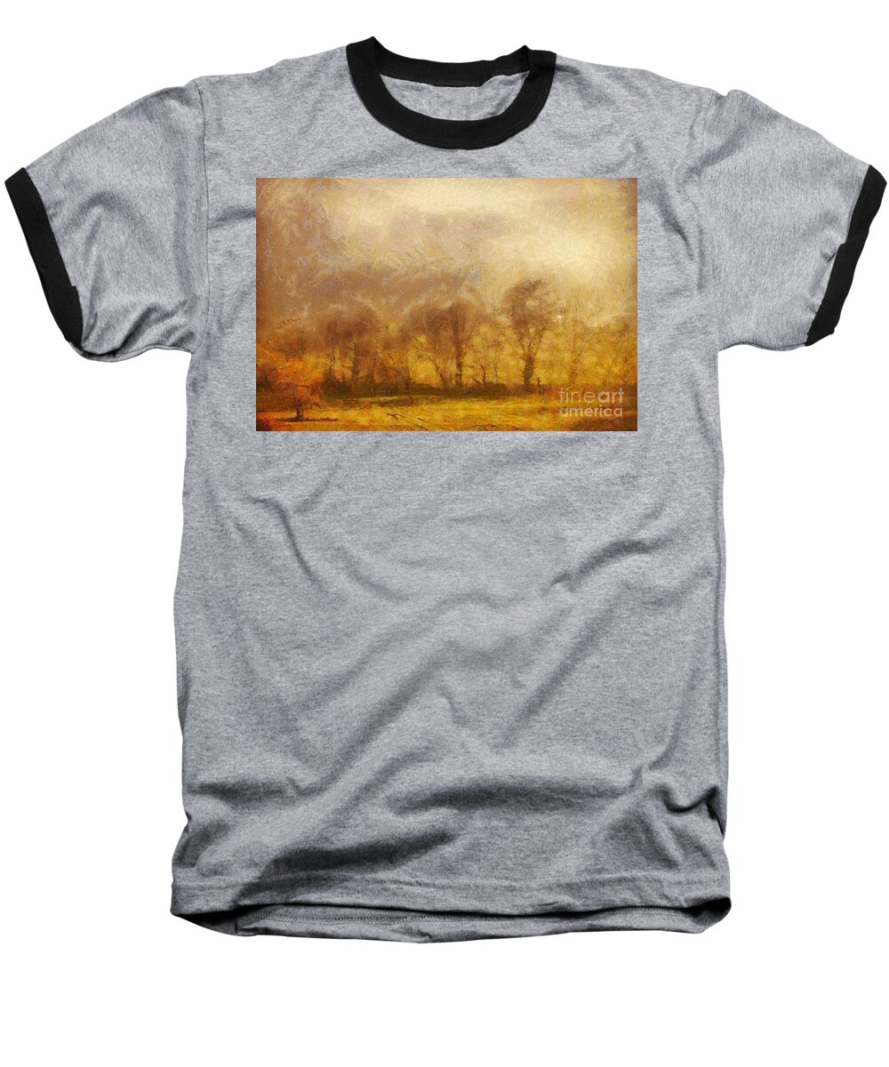 Painting Baseball T-Shirt featuring the painting Summer landscape by Dimitar Hristov