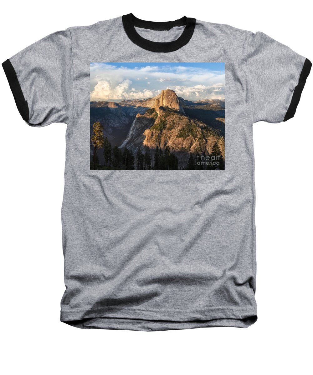 Half Dome Baseball T-Shirt featuring the photograph Summer Sunset by Anthony Michael Bonafede