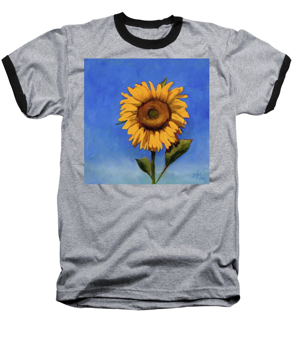 Sunflower Baseball T-Shirt featuring the painting Summertime by Billie Colson