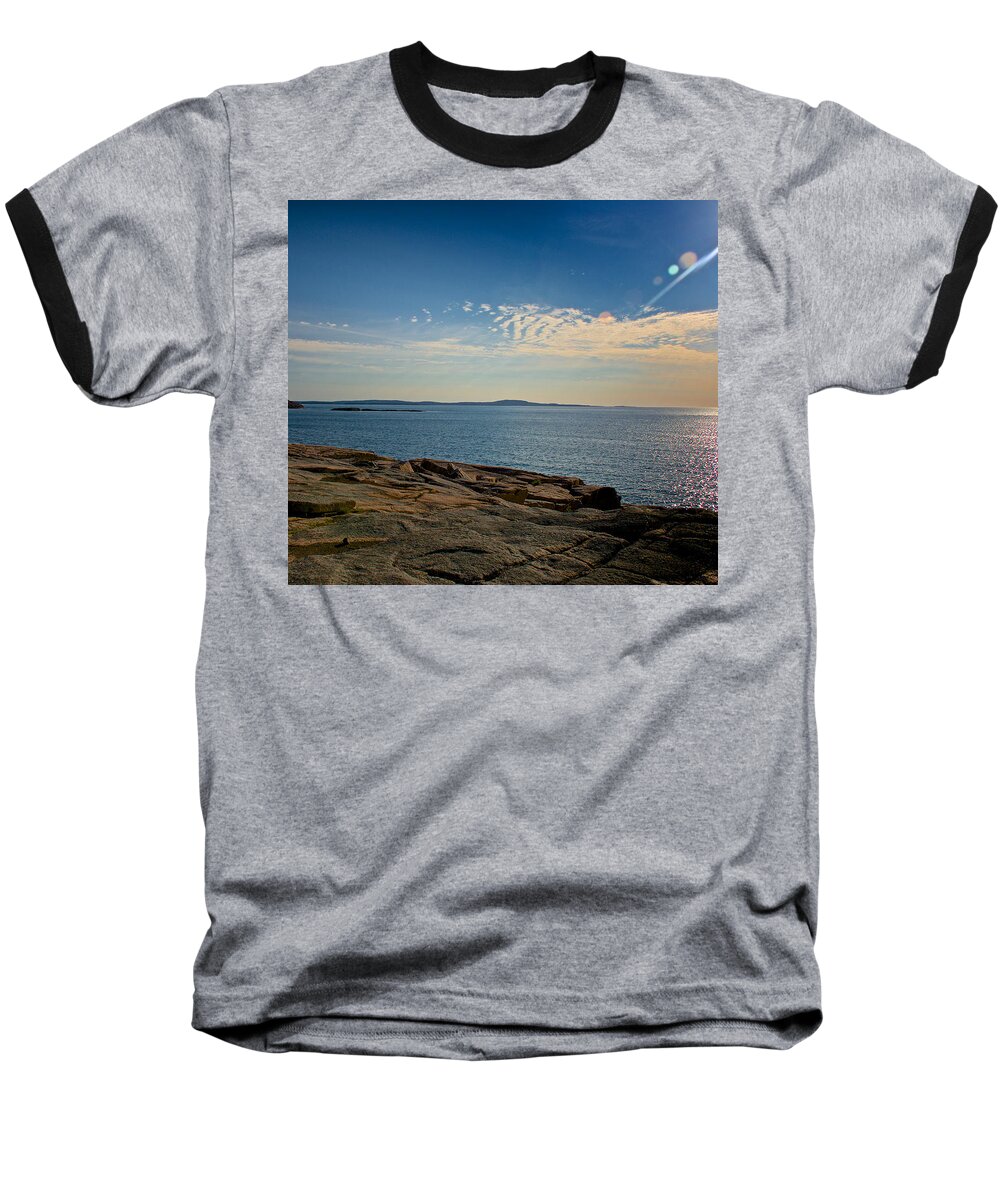 Acadia National Park Baseball T-Shirt featuring the photograph Sun Flare by Kathi Isserman