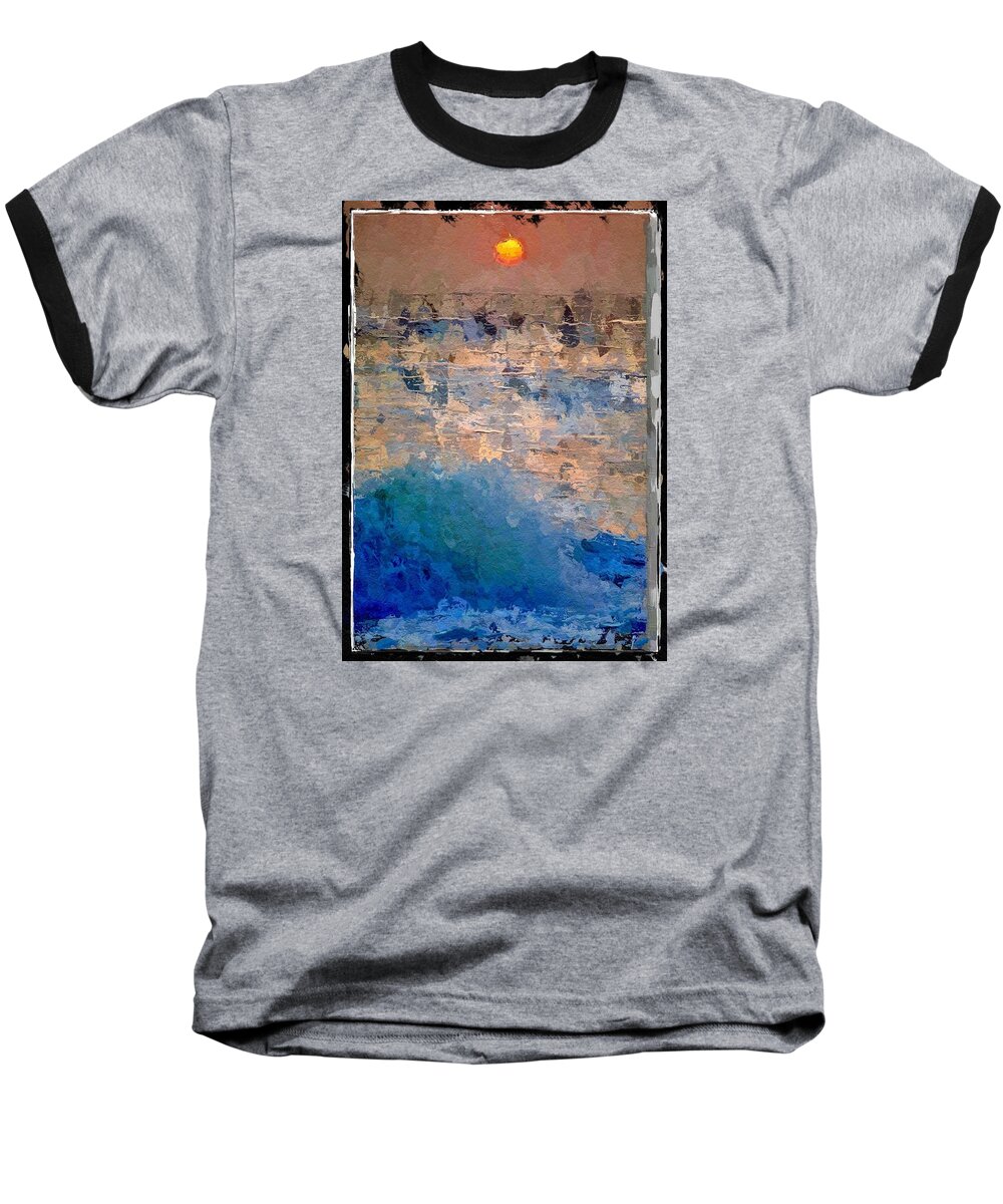 Anthony Fishburne Baseball T-Shirt featuring the digital art Sun Rays abstract by Anthony Fishburne