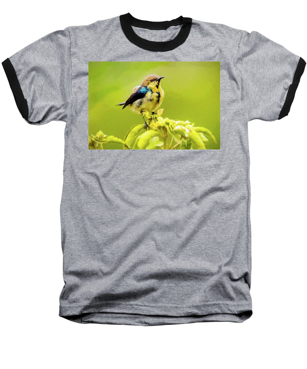 Bird Baseball T-Shirt featuring the digital art Sunbird by Pravine Chester