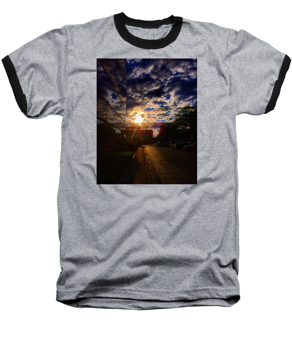 Clouds Baseball T-Shirt featuring the photograph Sunlit Cloud Reflection by Nick Heap