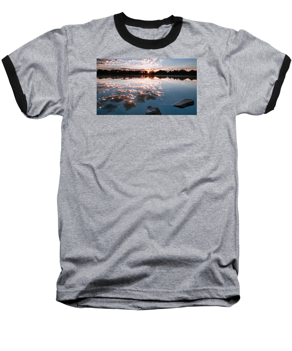 Sky Baseball T-Shirt featuring the photograph Sunrise at Cattails Chorus Ponds by Monte Stevens