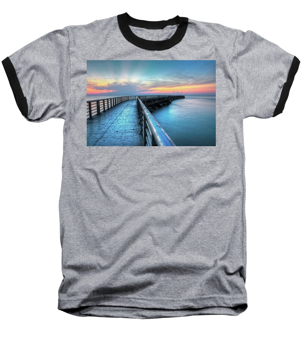Sebastian Inlet Baseball T-Shirt featuring the photograph Sunrise At Sebastian Inlet by Carol Montoya