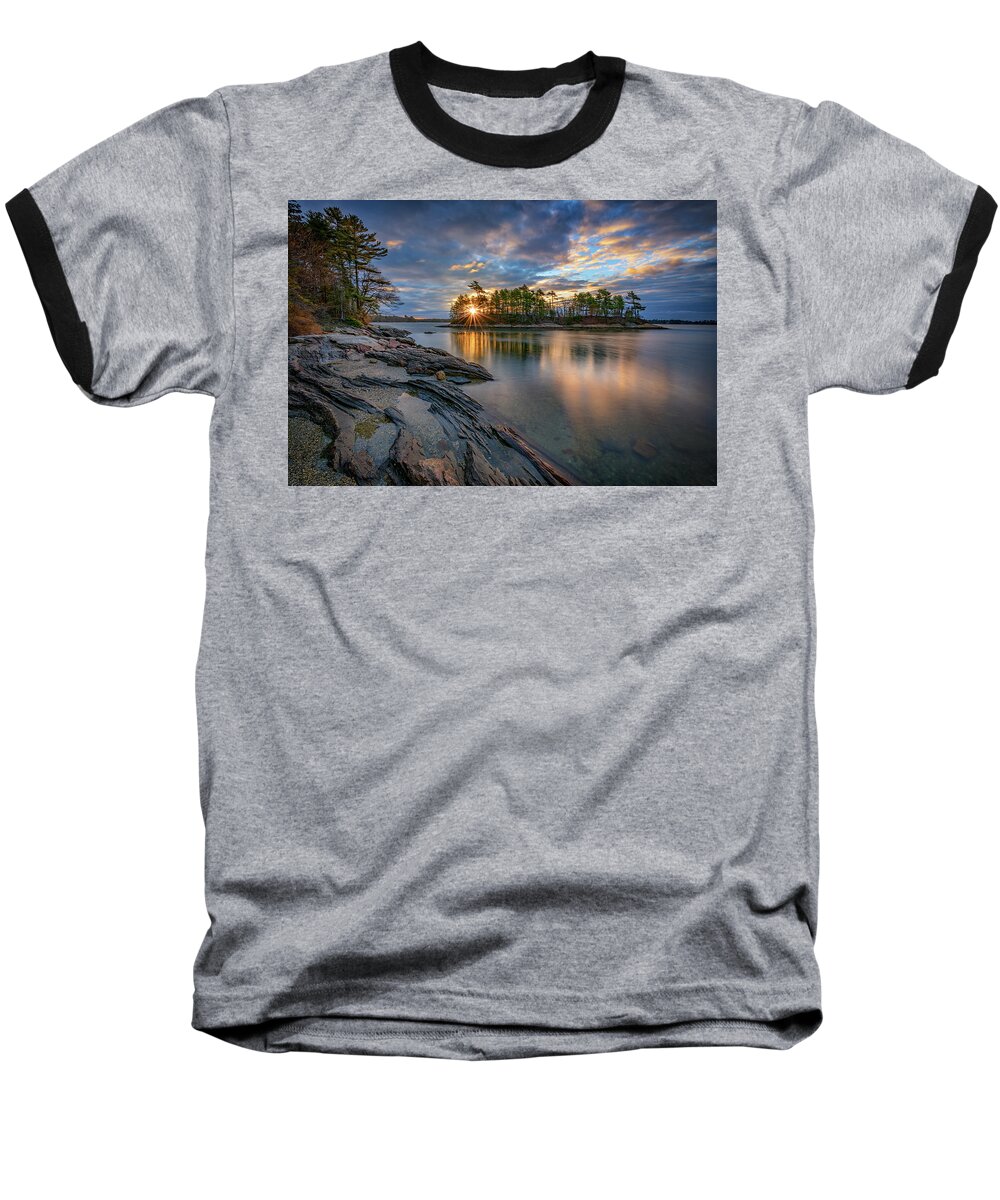 Wolfe's Neck Woods State Park Baseball T-Shirt featuring the photograph Sunrise at Wolfe's Neck Woods by Rick Berk