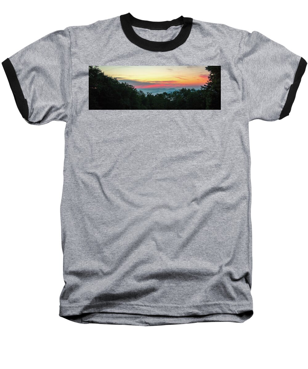 Sunrise Baseball T-Shirt featuring the photograph Sunrise from Maggie Valley August 16 2015 by D K Wall