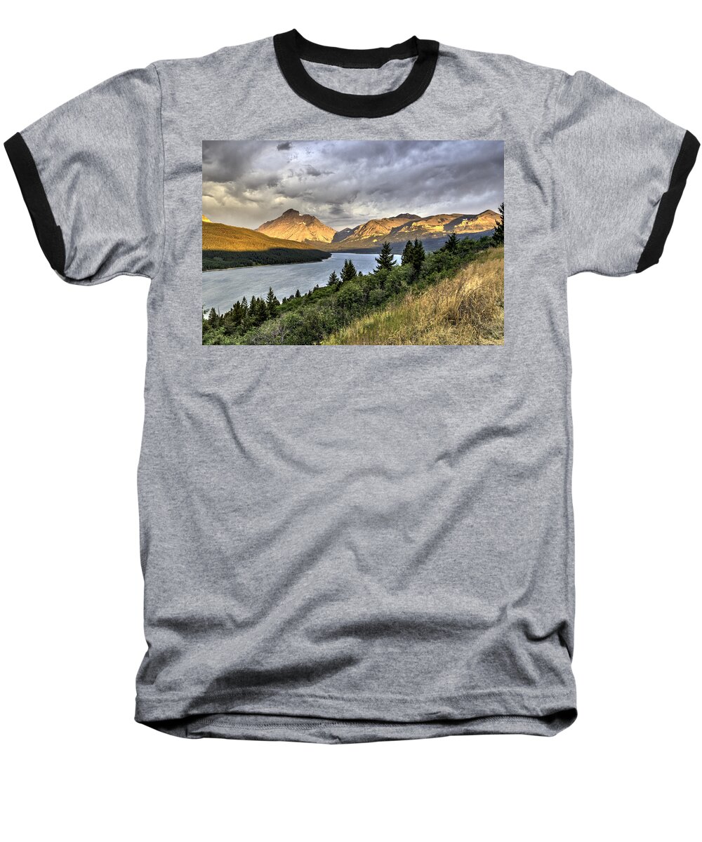 Western Usa Baseball T-Shirt featuring the photograph Sunrise on the Bitterroot River by Alan Toepfer